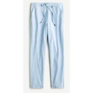 J Crew Womens Seaside Chambray Light Blue Drawstring Crop Ankle Pants Large L